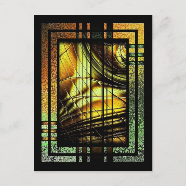 Art Deco In Green And Gold Postcard (Front)
