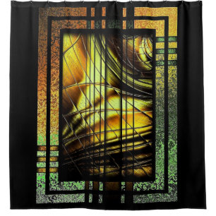 Art Deco In Green And Gold Shower Curtain