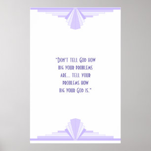 Art deco in lilac with a Christian quote Poster