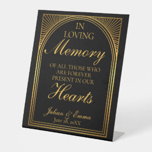Art Deco in loving memory table  Pedestal Sign