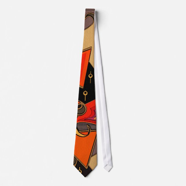 ART DECO IN ORANGE AND BLAQCK TIE (Front)