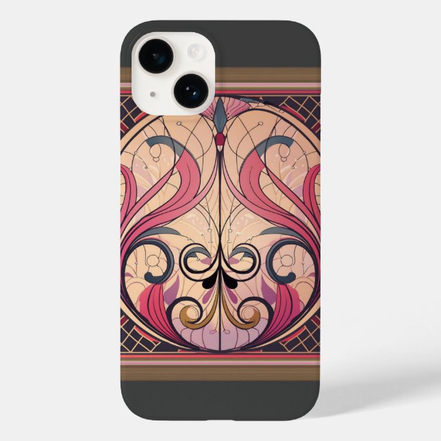 Art Deco In Pink And Beige Case-Mate iPhone Case (Back)