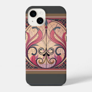 Art Deco In Pink And Beige iPhone 14 Case