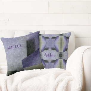 Art Deco in Purple and Green Chic Cushion