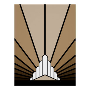 Art deco in tan poster