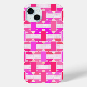 Art Deco industrial chic - pink, fuchsia, orchid iPhone 15 Mini Case
