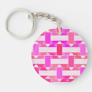 Art Deco industrial chic - pink, fuchsia, orchid Key Ring