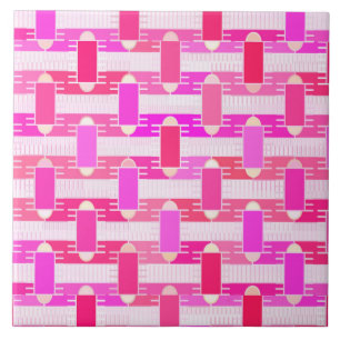 Art Deco industrial chic - pink, fuchsia, orchid Tile