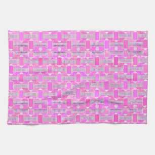 Art Deco industrial chic - pink, mauve Tea Towel