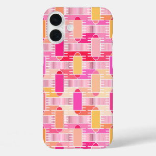 Art Deco industrial chic - pink, peach, gold iPhone 16 Plus Case