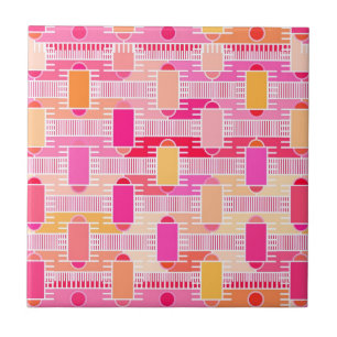 Art Deco industrial chic - pink, peach, gold Ceramic Tile