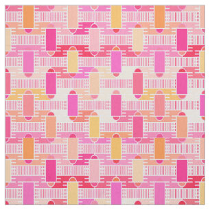 Art Deco industrial chic - pink, peach, gold Fabric