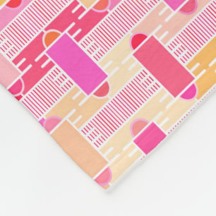 Art Deco industrial chic - pink, peach, gold Fleece Blanket