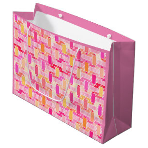 Art Deco industrial chic - pink, peach, gold Large Gift Bag