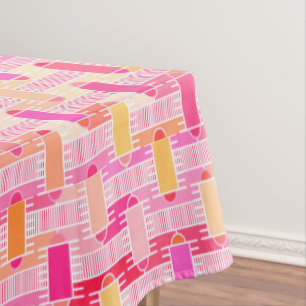 Art Deco industrial chic - pink, peach, gold Tablecloth