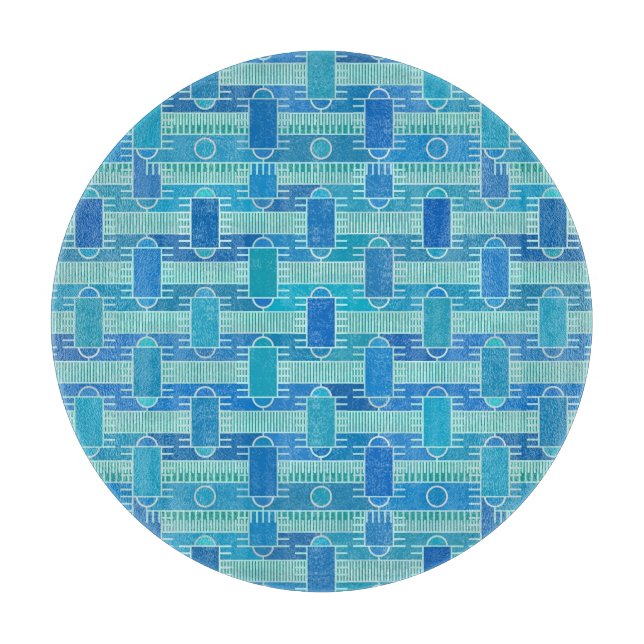 Art Deco industrial chic - soft blue Cutting Board (Front)