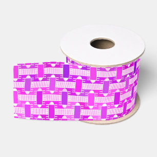 Art Deco industrial chic, violet, orchid, lavender Grosgrain Ribbon