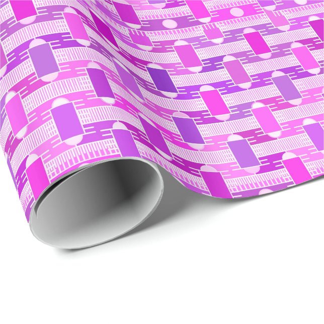 Art Deco industrial chic, violet, orchid, lavender Wrapping Paper (Roll Corner)