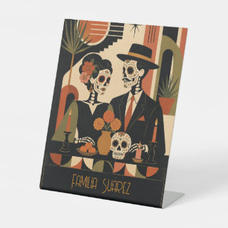 Art Deco Inspired Dia De Los Muertos Pedestal Sign