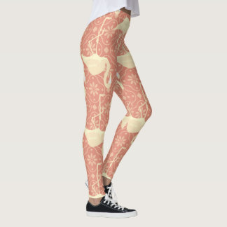 Art deco inspired flamingo melon coloured leggings