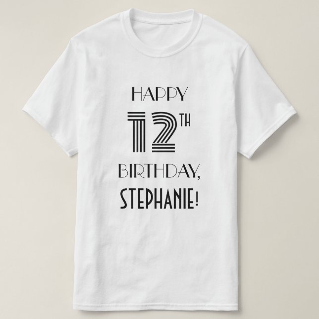 Art Deco Inspired Look 12th Birthday Party Shirt (Design Front)