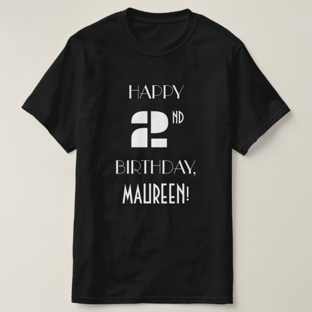 Art Deco Inspired Look 2nd Birthday Party Shirt (Design Front)