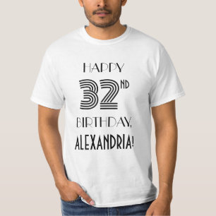 Art Deco Inspired Look 32nd Birthday Party Shirt