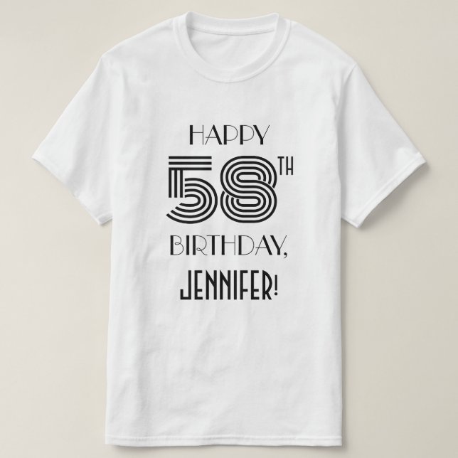 Art Deco Inspired Look 58th Birthday Party Shirt (Design Front)