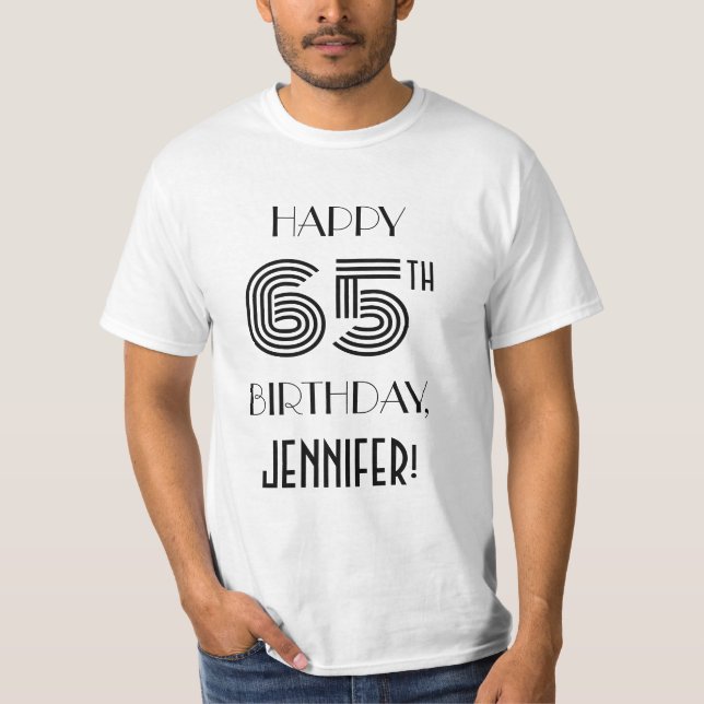 Art Deco Inspired Look 65th Birthday Party Shirt (Front)