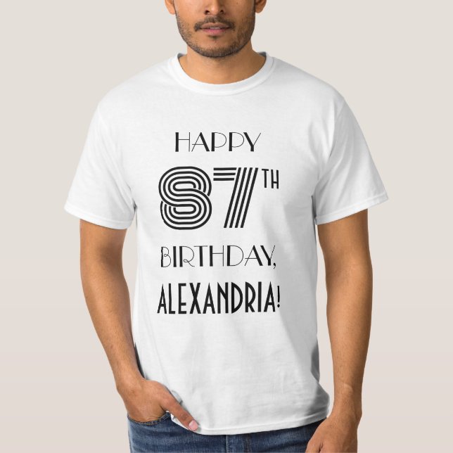 Art Deco Inspired Look 87th Birthday Party Shirt (Front)