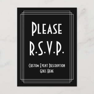 Art Deco Inspired "Please R.S.V.P." Postcard