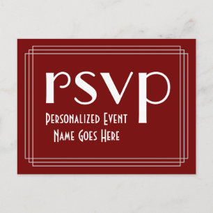 Art Deco Inspired RSVP Postcard