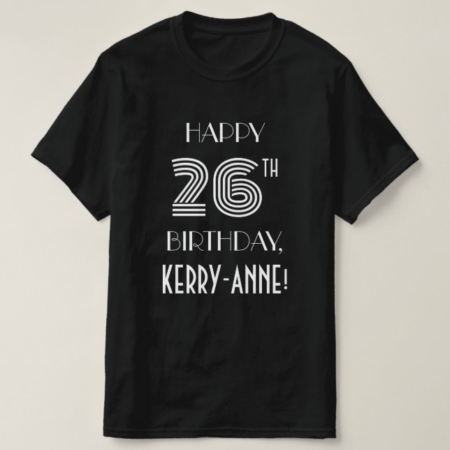 Art Deco Inspired Style 26th Birthday Party Shirt (Design Front)