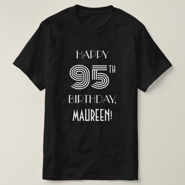 Art Deco Inspired Style 95th Birthday Party Shirt (Design Front)
