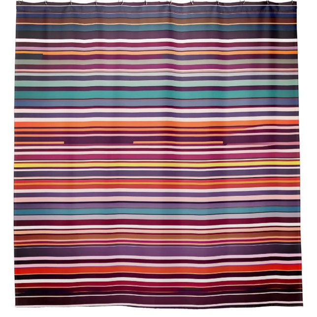 Art Deco Inspired Vertical Stripe Pattern Shower Curtain (Front)