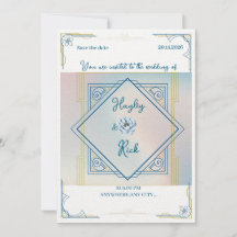 Art deco inspired wedding invitation