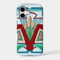 Art Deco iPhone 11 and up Case (Pale Blue)