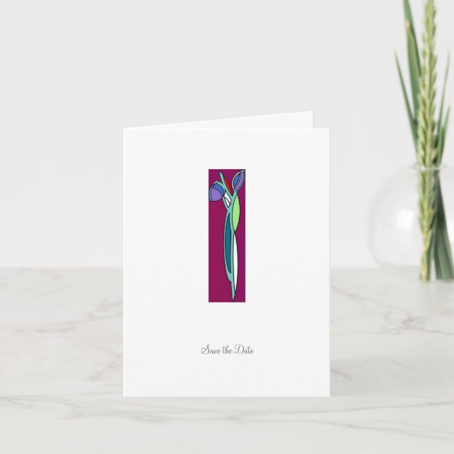 Art Deco Iris - Save the Date Card (Front)