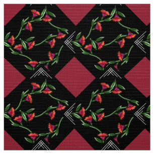 Art Deco-ish Trumpet Vines on Point Fabric