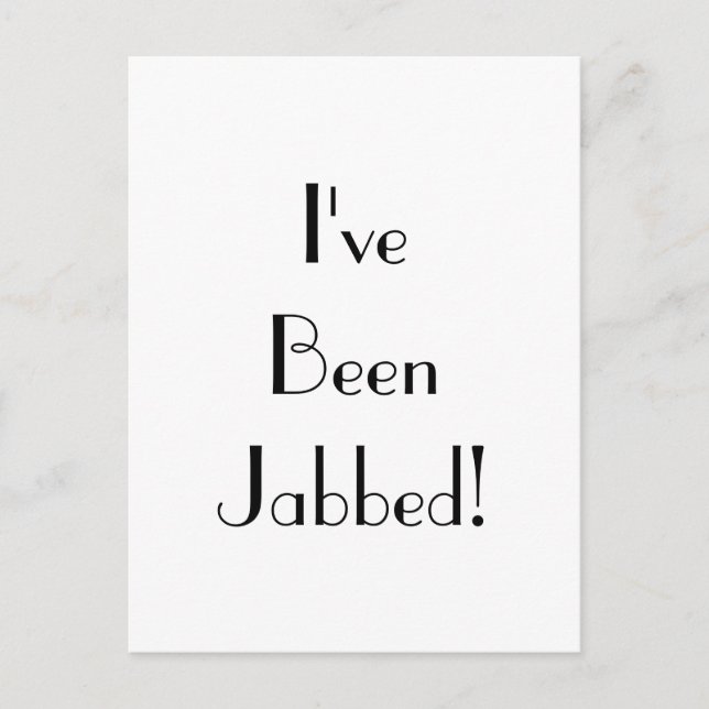 Art Deco Jabbed Vaccination Typography Postcard (Front)