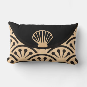 Art Deco Japan (Butter Yellow + Black) LP Lumbar Cushion