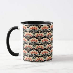 Art Deco Japandi Shell Fan Pattern Mug