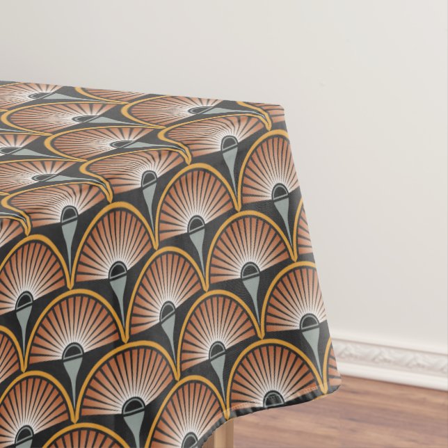 Art Deco Jazz Age Sunset Jukebox Tablecloth (In Situ)