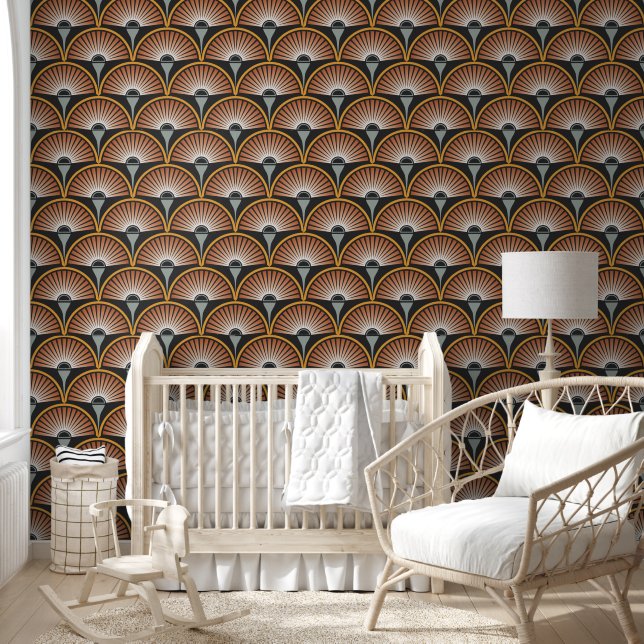 Art Deco Jazz Age Sunset Jukebox Wallpaper (Kids)