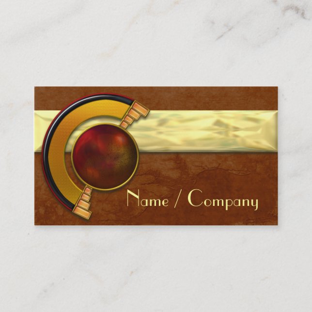 Art Deco Jewels Tan Business Card (Front)