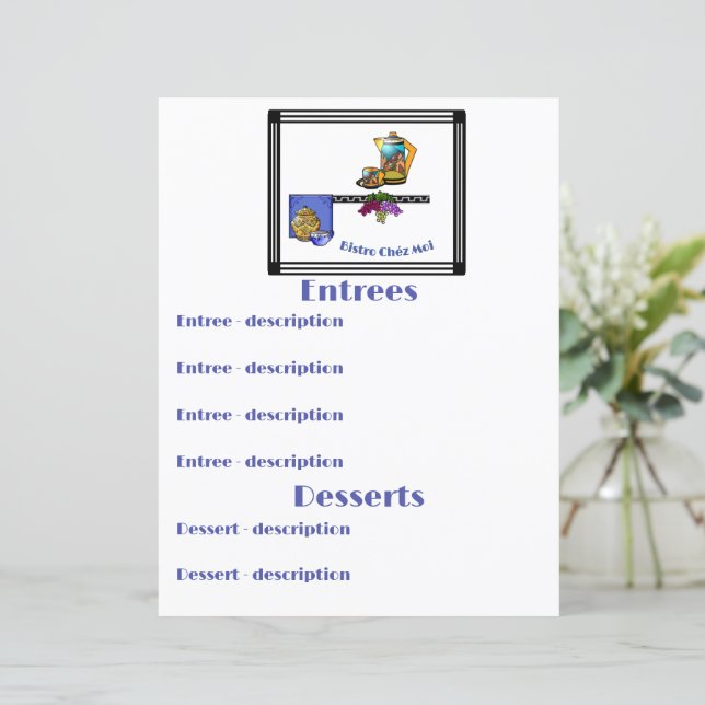 Art Deco Kitchen Bistro Personalised (Standing Front)