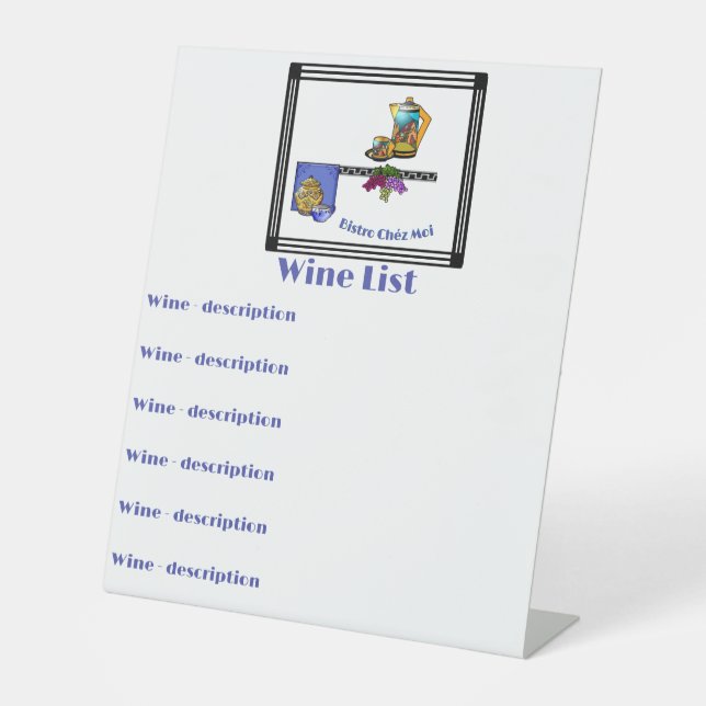 Art Deco Kitchen Bistro Personalised Pedestal Sign (Front)