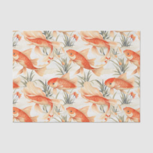 Art Deco Koi Fish Decoupage Tissue Paper