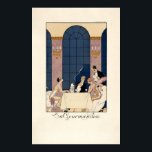 Art Deco "La Gourmandise" by George Barbier Poster<br><div class="desc">This is a digitally enhanced reproduction print of a vintage 1924 Art Deco style hand-coloured commercial process illustration (pochoir) titled La Gourmandise by French illustrator George Barbier. It features a suave gentleman dining with two fashionable "flappers".</div>