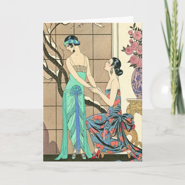 Art Deco Ladies By the Window Greeting Card (Front)